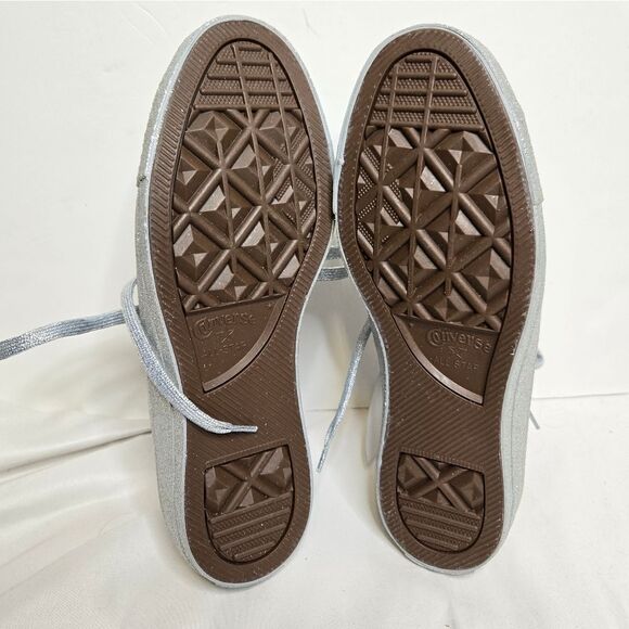 NEW Converse All Star CTAS silver glitter bling low oxford sneaker shoe 10/8 - Picture 5 of 8